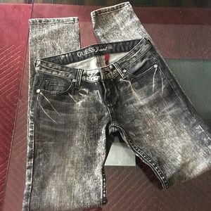 Black Acid Wash Guess Skinny Jeans